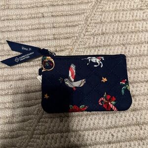 Vera Bradley Navy Quilted Card Holder with Festive Accents